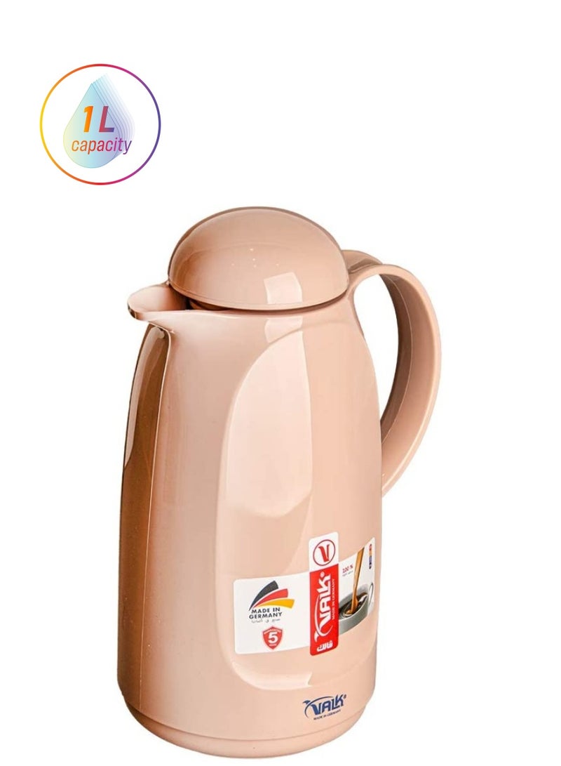 Valk Vacuum Flask With Double Wall Glass 1.0 Liter Wide Mouth With Anti-Leakage Made in Germany - Image 1